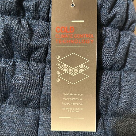 Chico’s 1 (8-10) Blue Water Resistant Knit Puffer Insulated Full Zip Vest - Picture 10 of 16